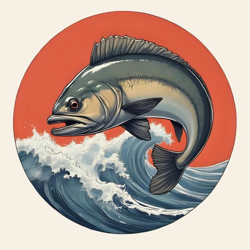 Logo de poisson De L’eau dans la tempête