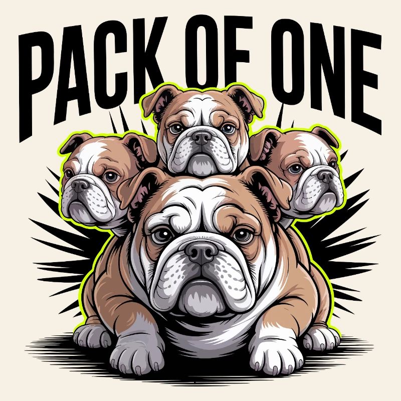Packung mit einer Bulldogge