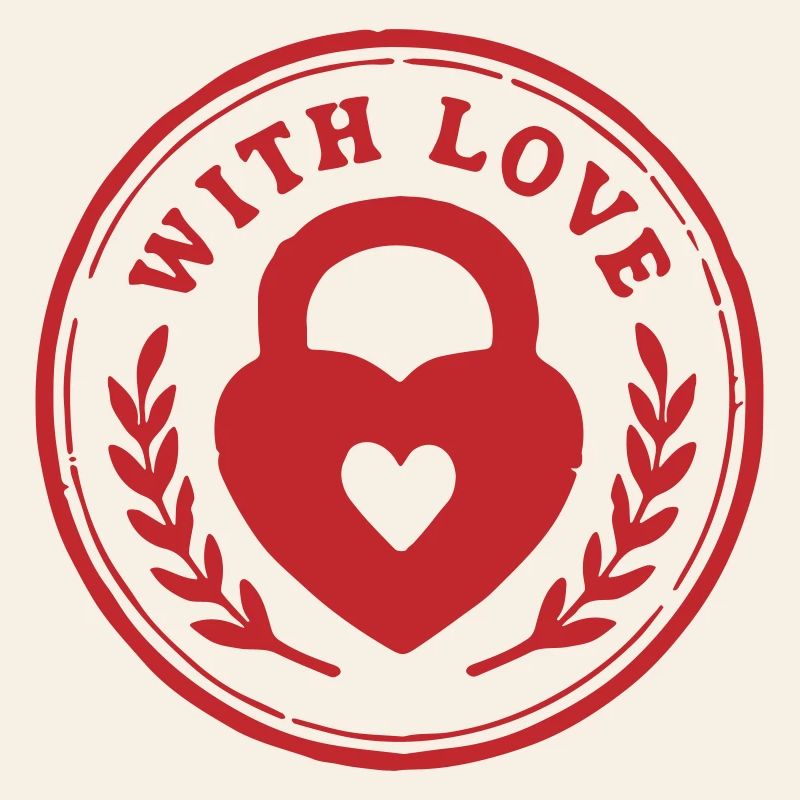 Mit Liebe Herz Schloss Stempel Design