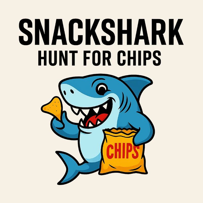 Cute shark with chips