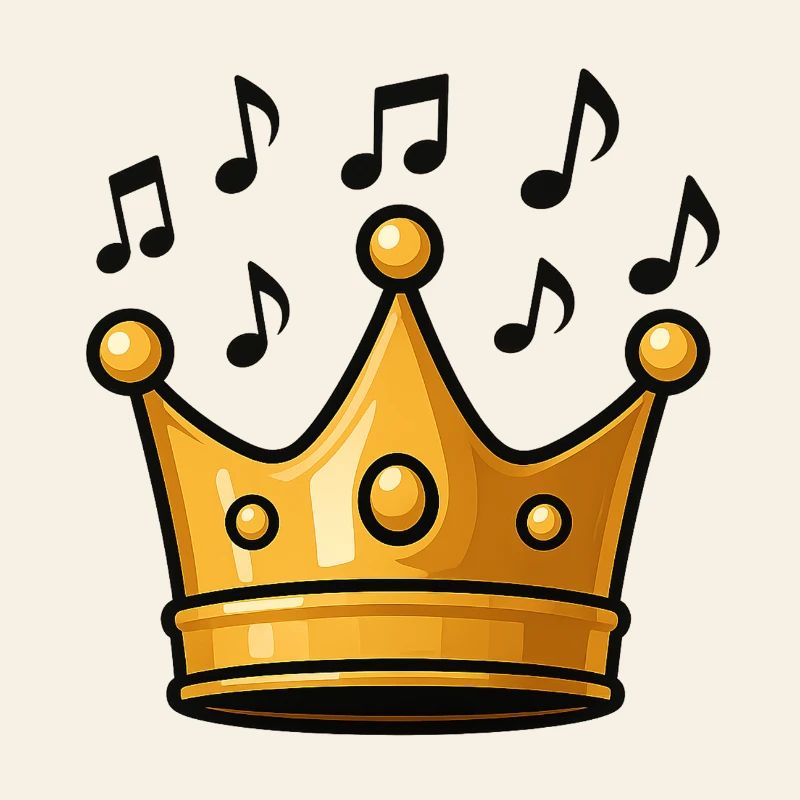 King's crown with musical elements