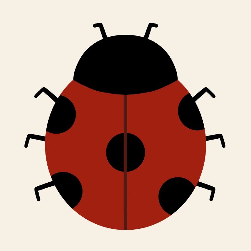 Red Ladybug Illustration for Eco-Friendly Apparel