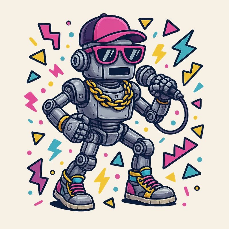 Robot avec style hip-hop et design de couleur