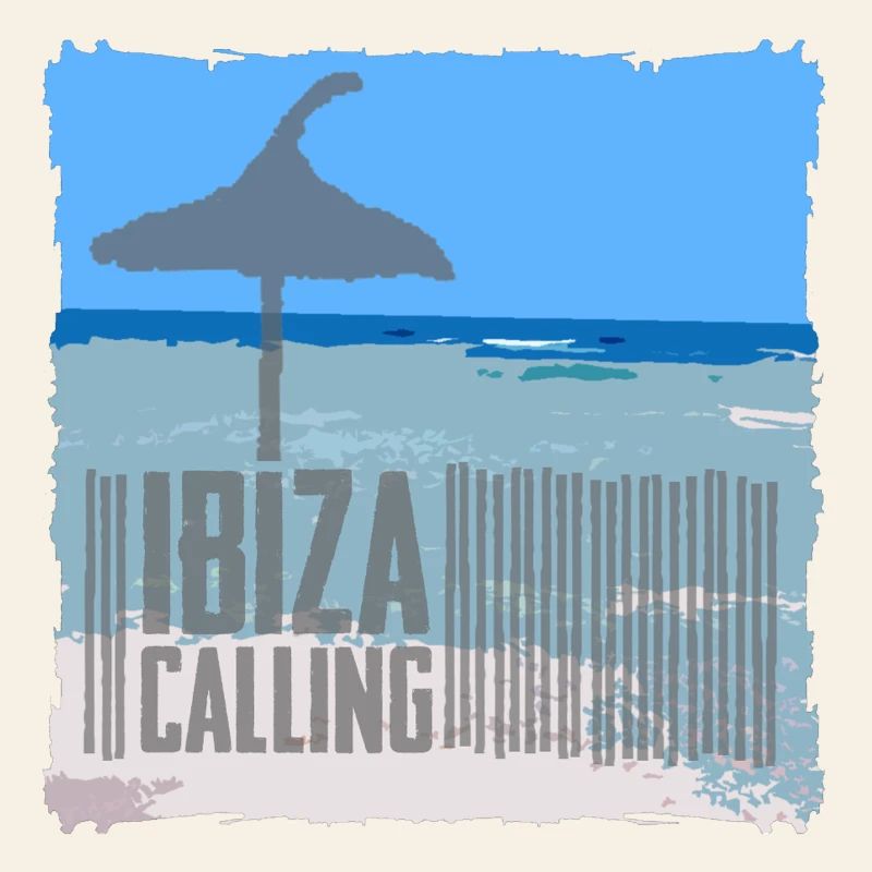 Plage d’Ibiza avec parasol