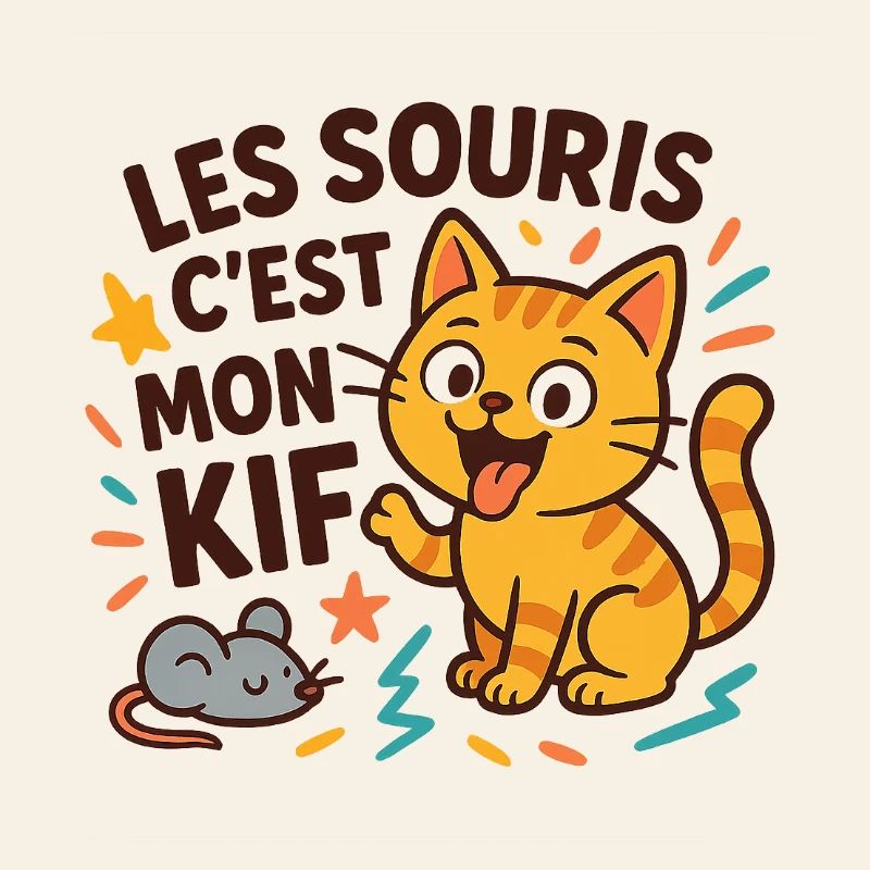 Chat marrant souris j'adore