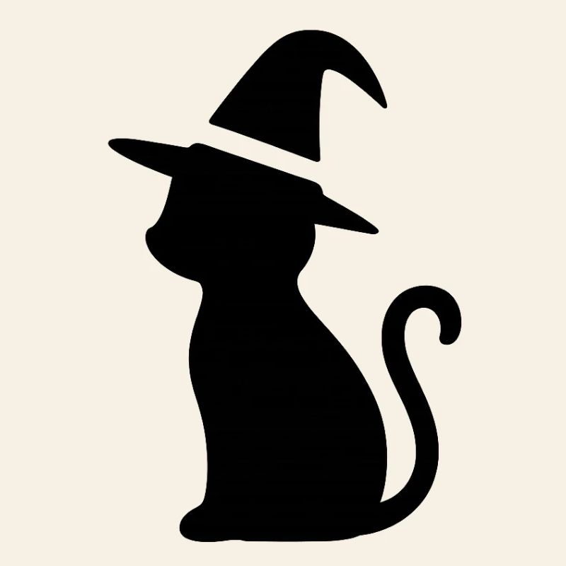 Chat avec chapeau de sorcière