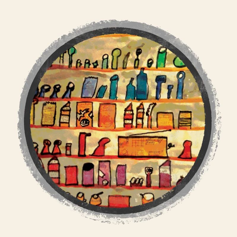 Abstract kitchen shelf illustration