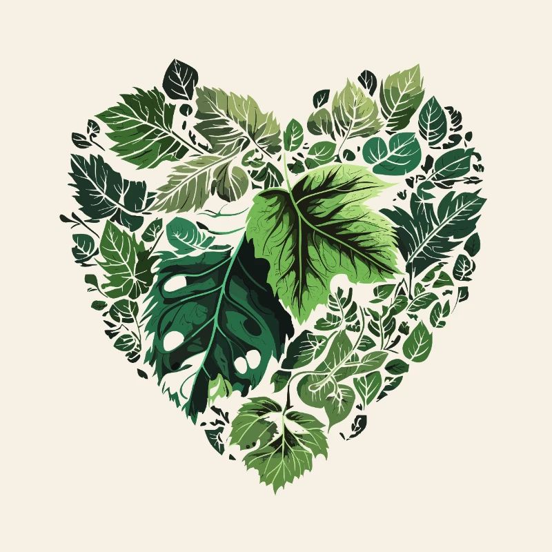 Leaf Heart Nature Pattern