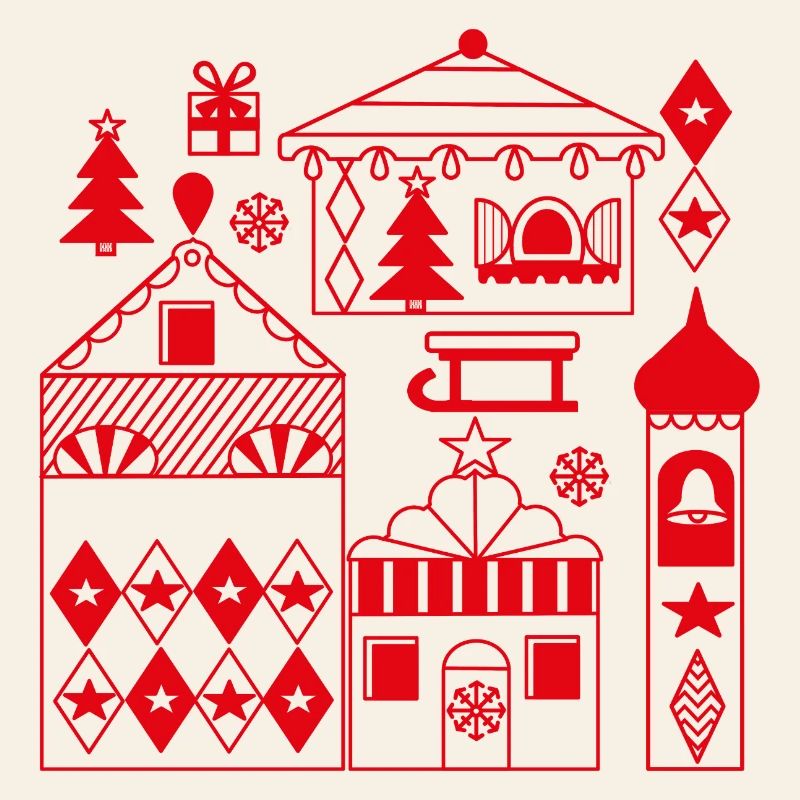 Silhouette du marché de Noël