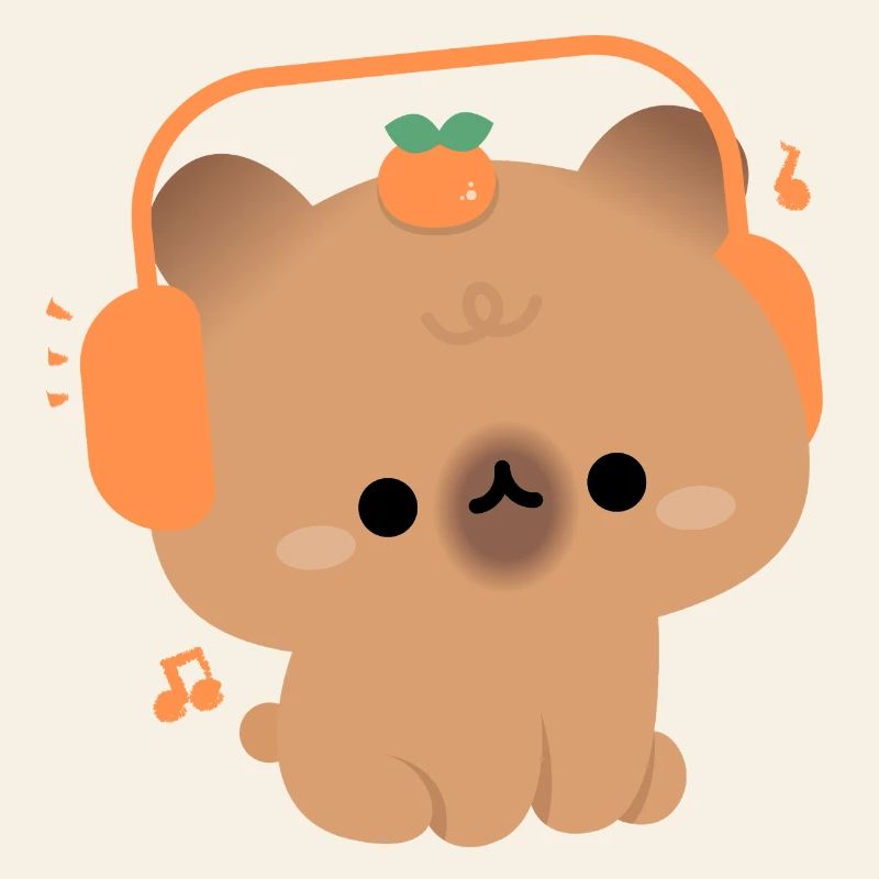 Capybara kawaii avec casque