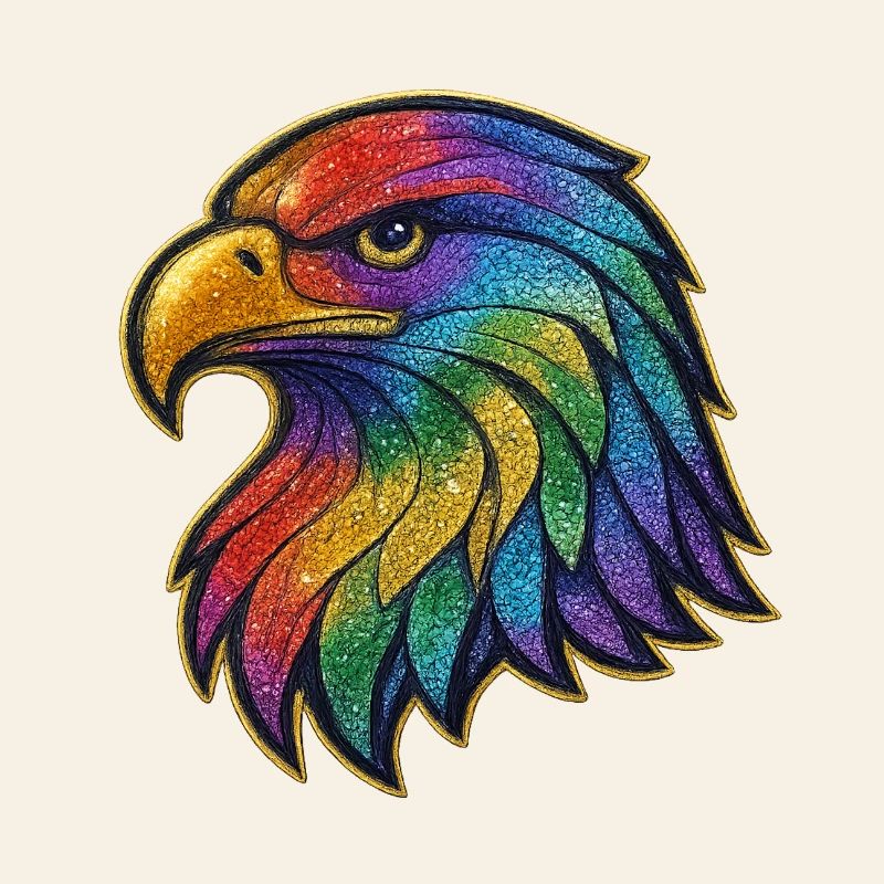 Rainbow Eagle Head Patch