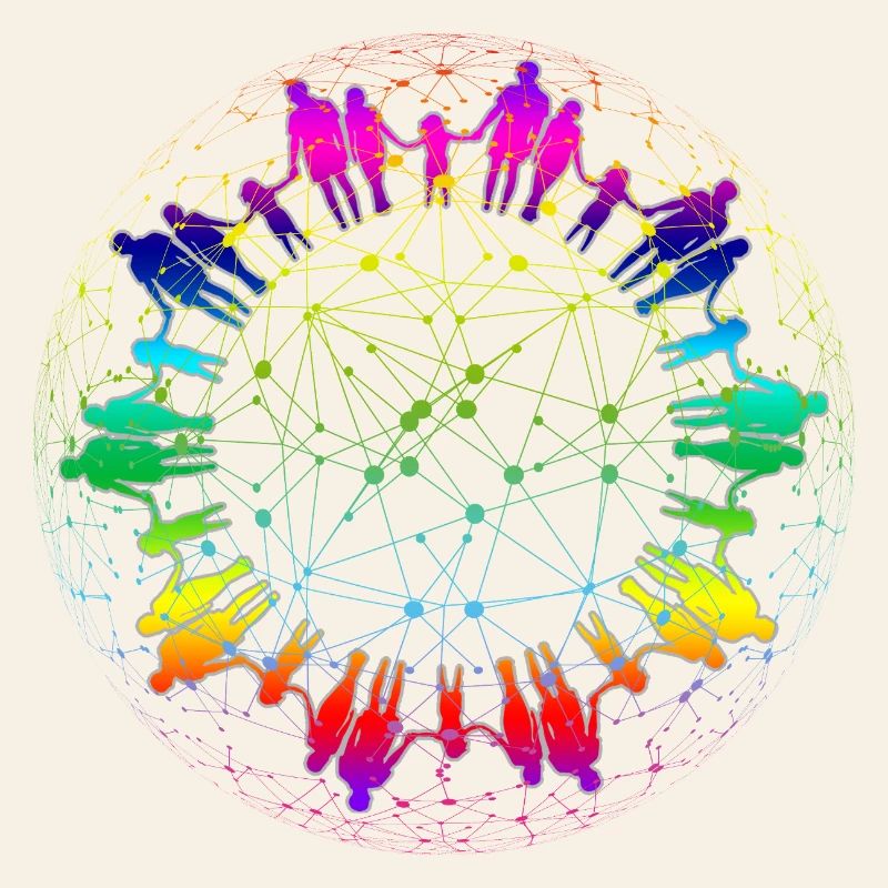 Regenbogen Netz der Gemeinschaft