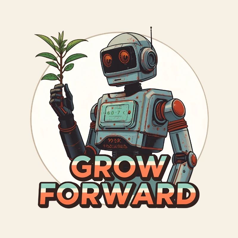 Grow Forward – Retro Sci-Fi Robot