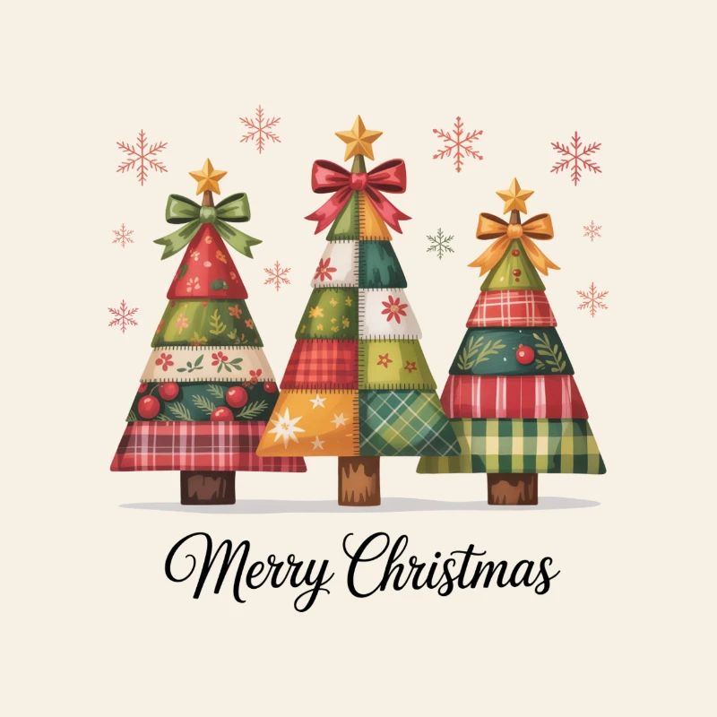 Patchwork-Christbaum-Trio