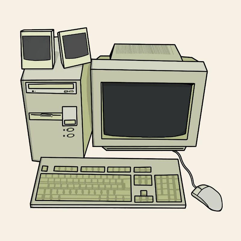 Retro Computer Desk Setup