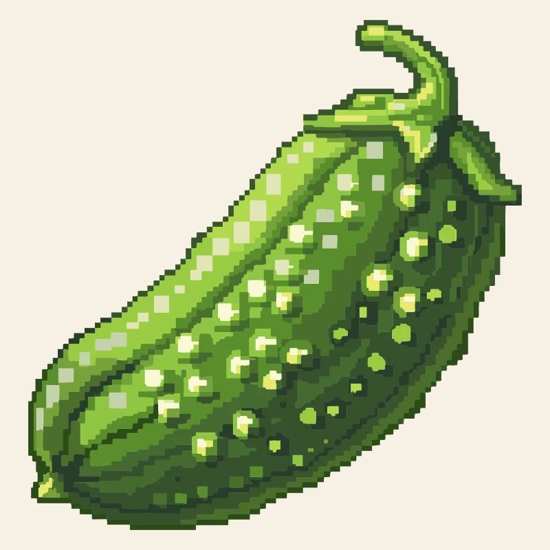 Pixel Concombre Vert Rétro