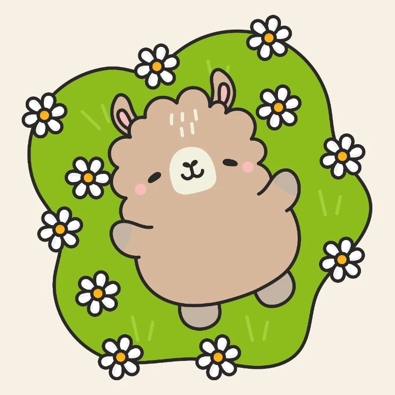 Glücklicher Bär im Blumengarten