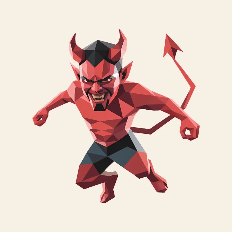 Devil - Cooles Low-Poly-Logo