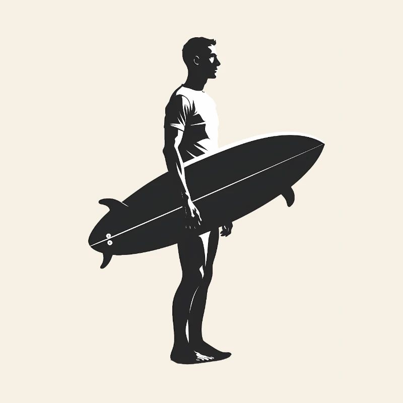 Surfeur - Logo Cool Silhouette