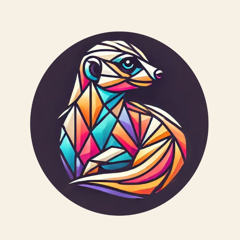 Suricate coloré géométrique
