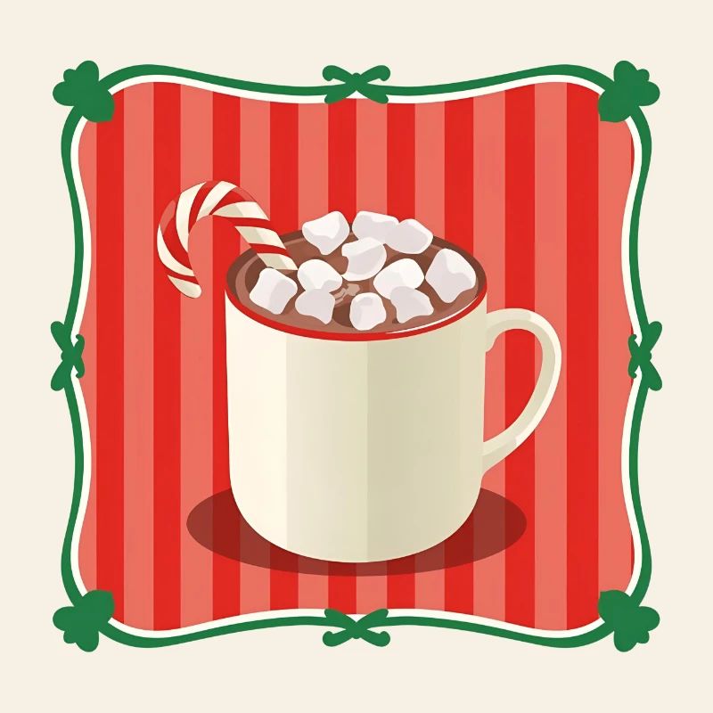 Chocolat chaud vintage Noël rétro