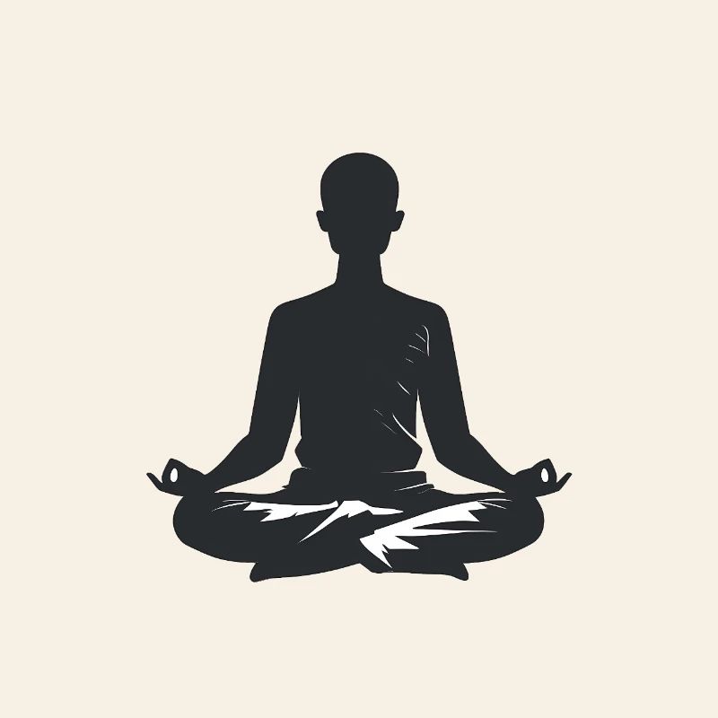 Meditation - Cool Silhouette Logo