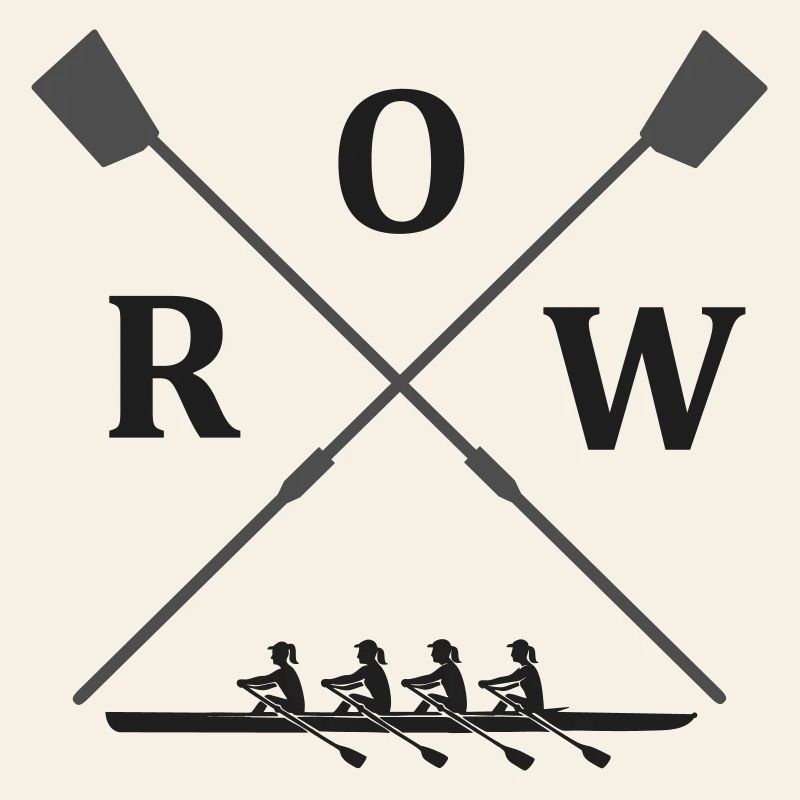 Crânes d’aviron croisés - pales de gouvernail avec bateau à rames
