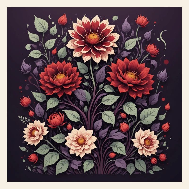 Fleurs Nocturnes pourpre