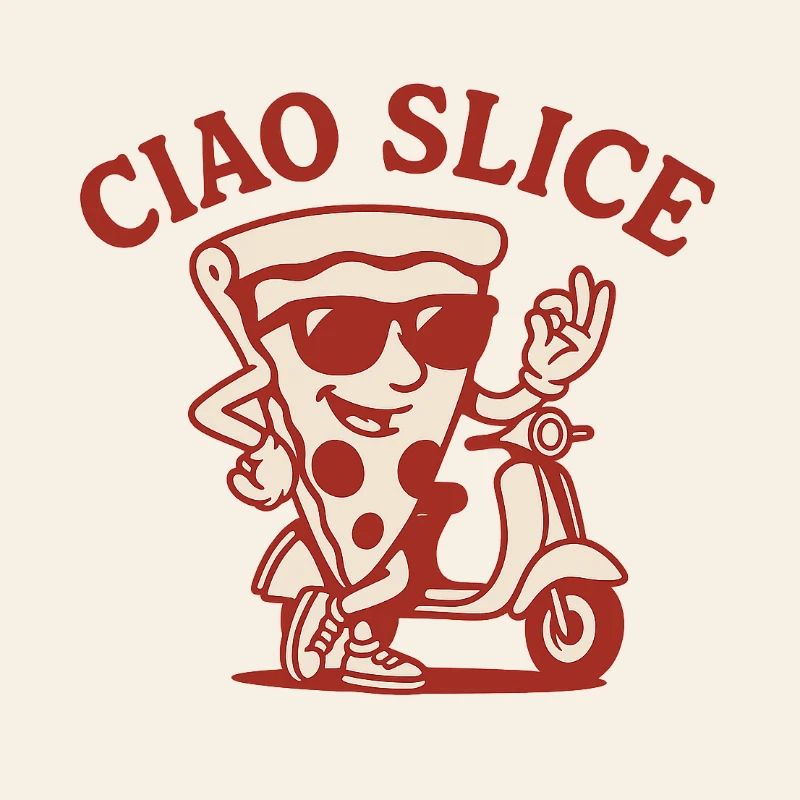 Ciao Slice – Retro Pizza Design Red Edition