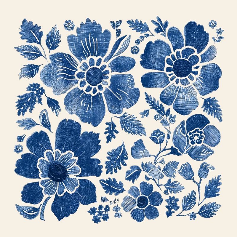 Floral pattern with denim texture – stylish design