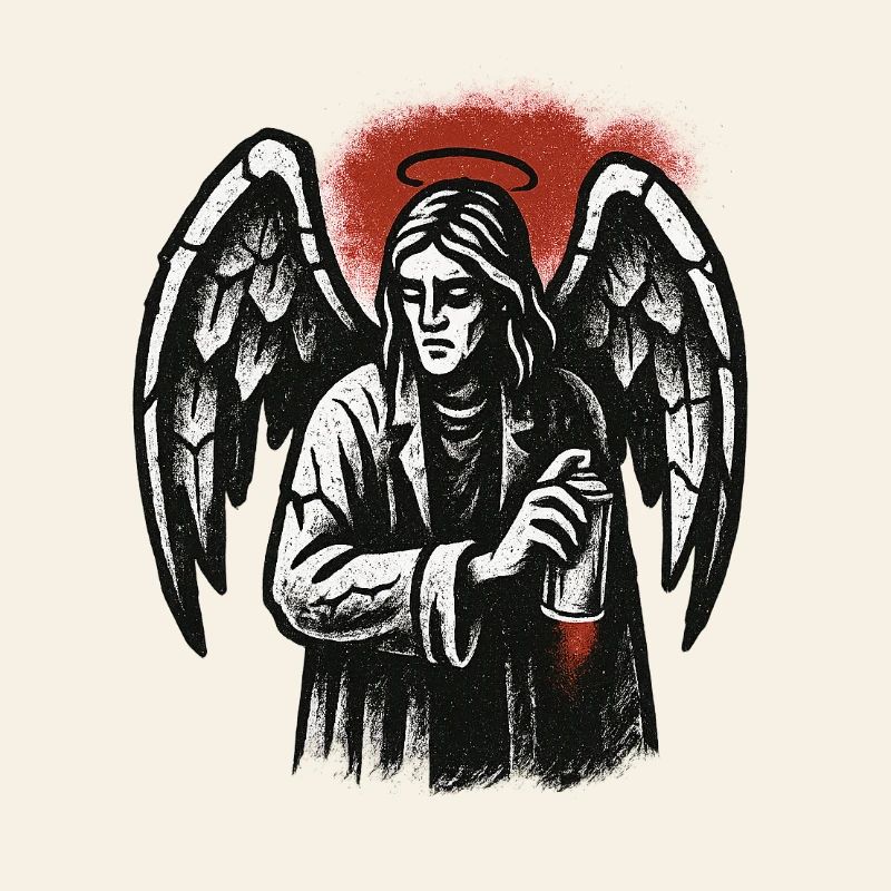 Ange avec l’intention de graffiti