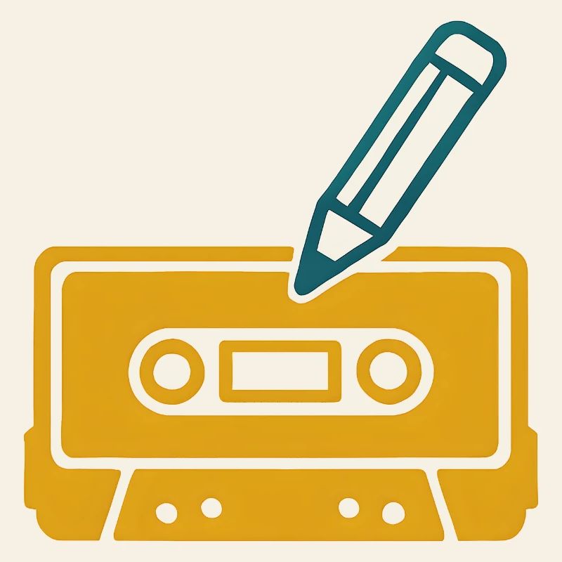 Cassette rétro au crayon