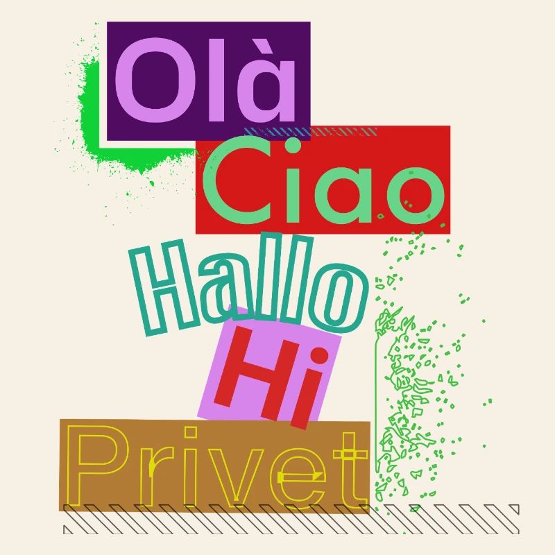 Variété de langues Conception de salutation colorée