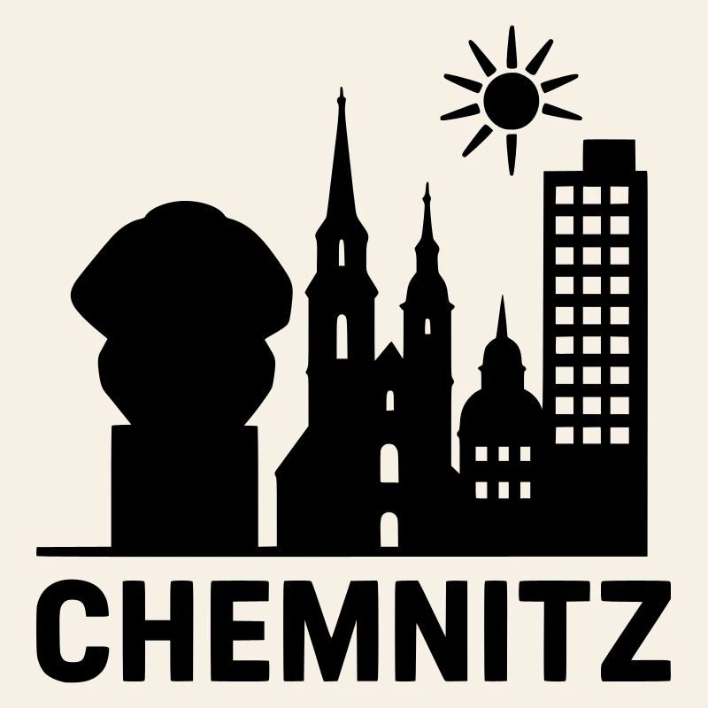 Chemnitz Landmark Silhouette