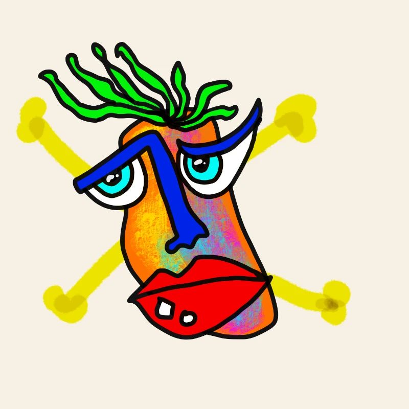 Buntes Gesicht mit Knochen-Backdrop