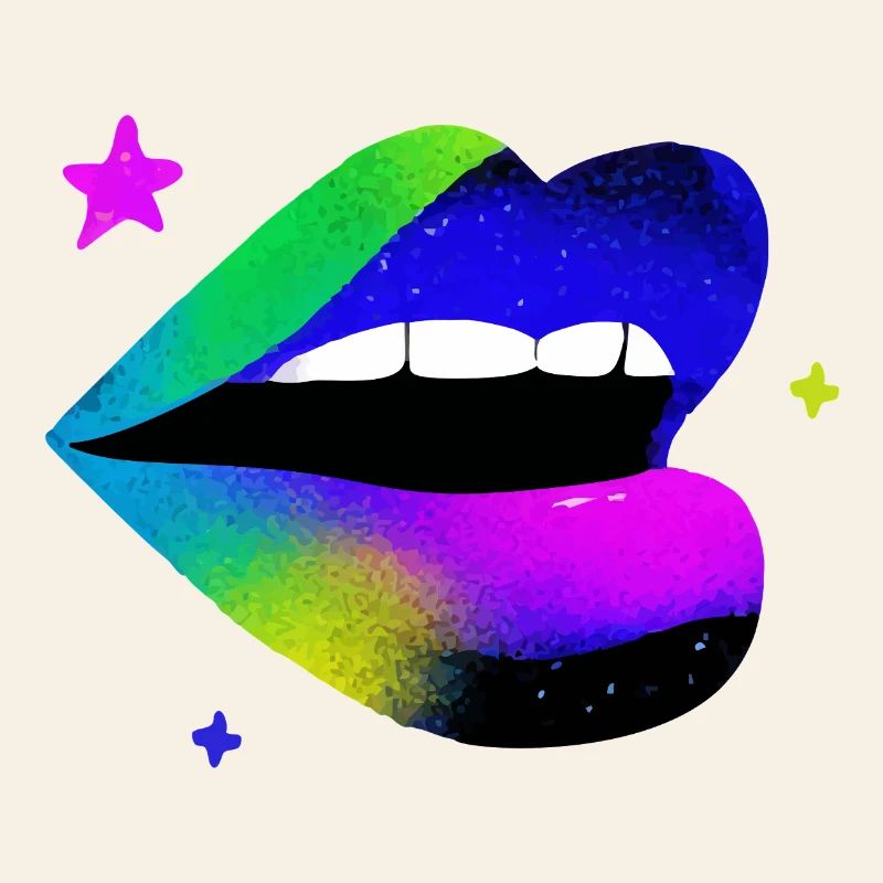 Rainbow Lip Graffiti Pop Art