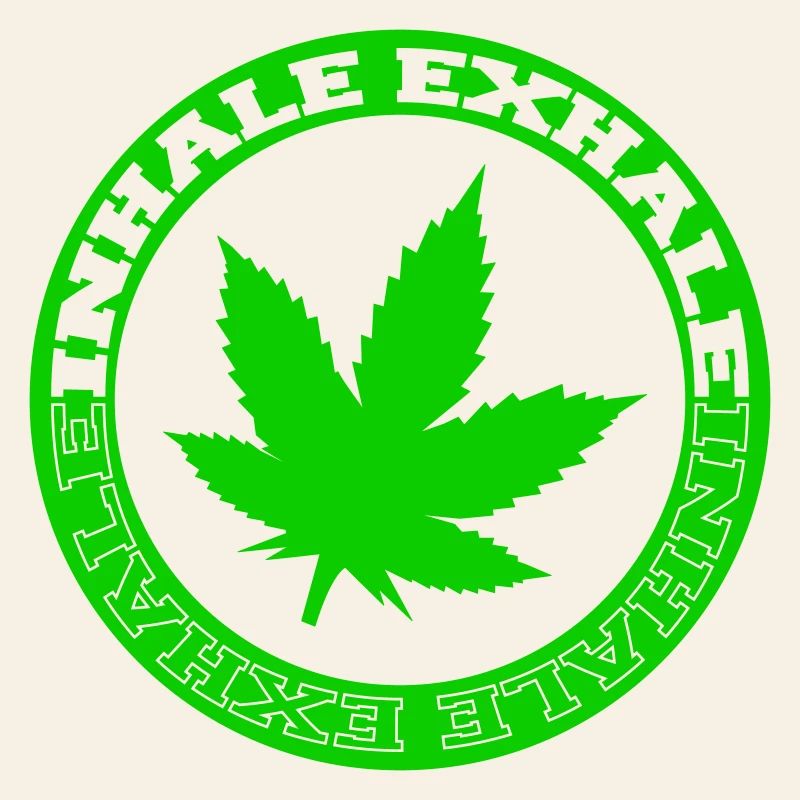 Hemp Leaf Circle Emblem