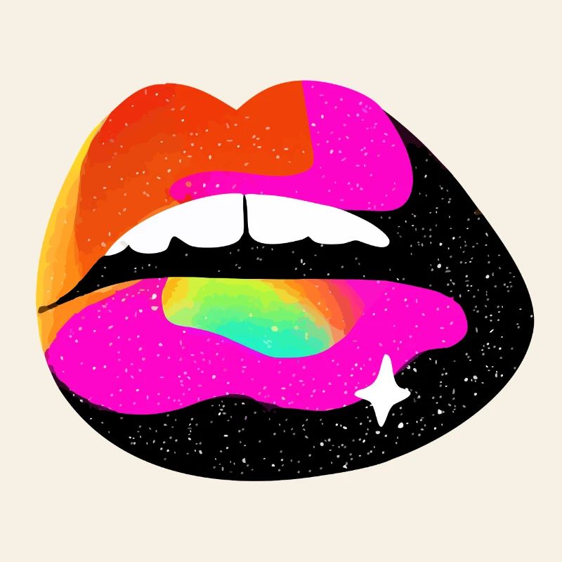 Regenbogen Lippe Pop Art