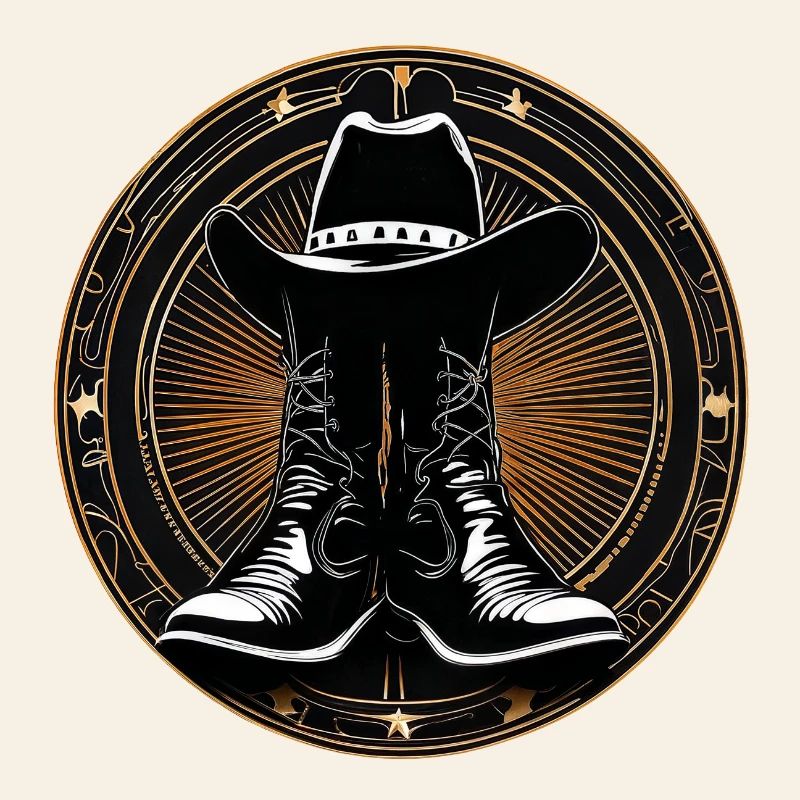 Cowboy boots in circle pattern