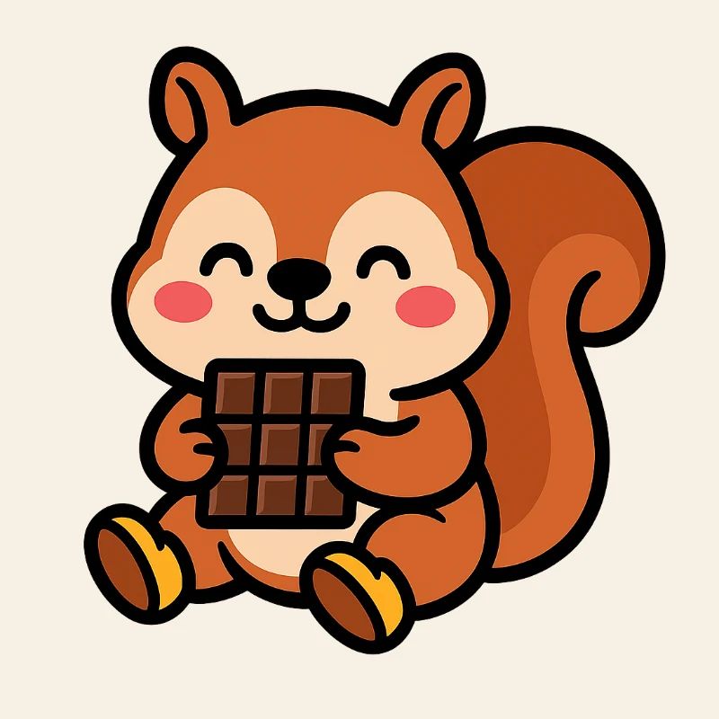 Écureuil avec barre de chocolat