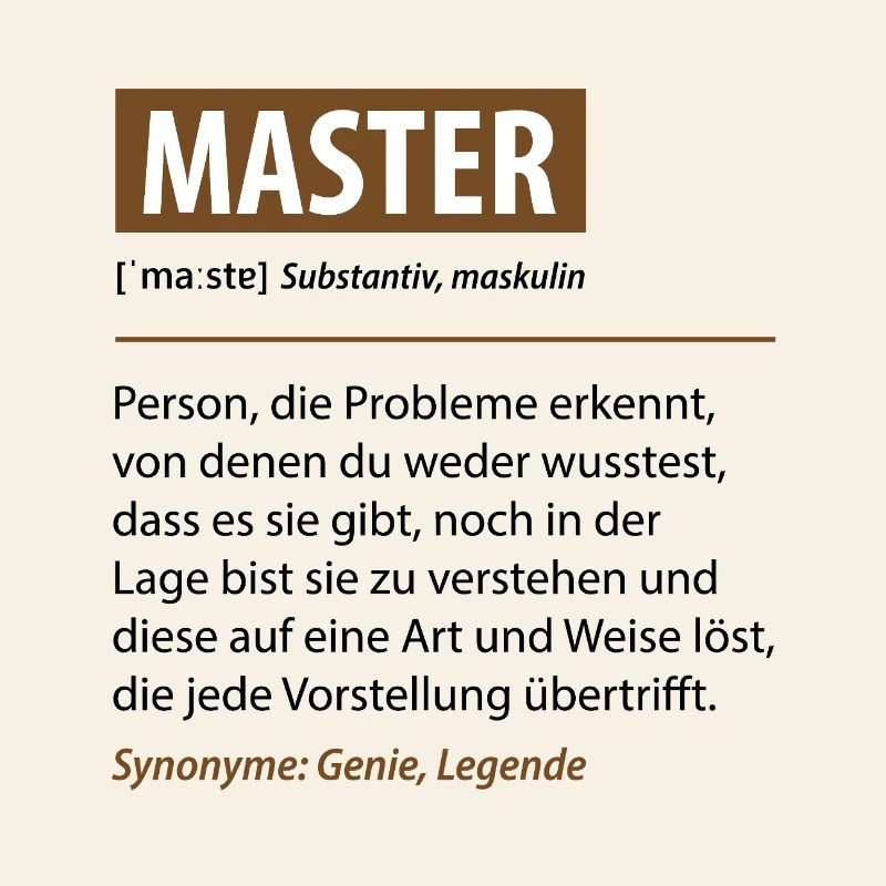 Lustige Master Sprüche Definition Geschenke