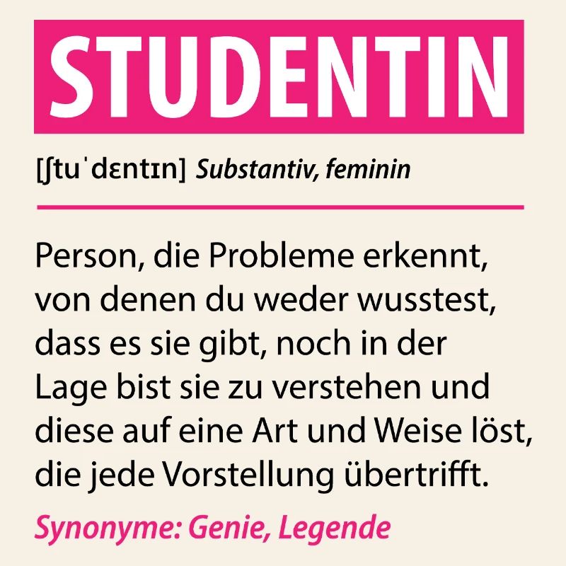 Studentin Lustige Definition Spruch Geschenk