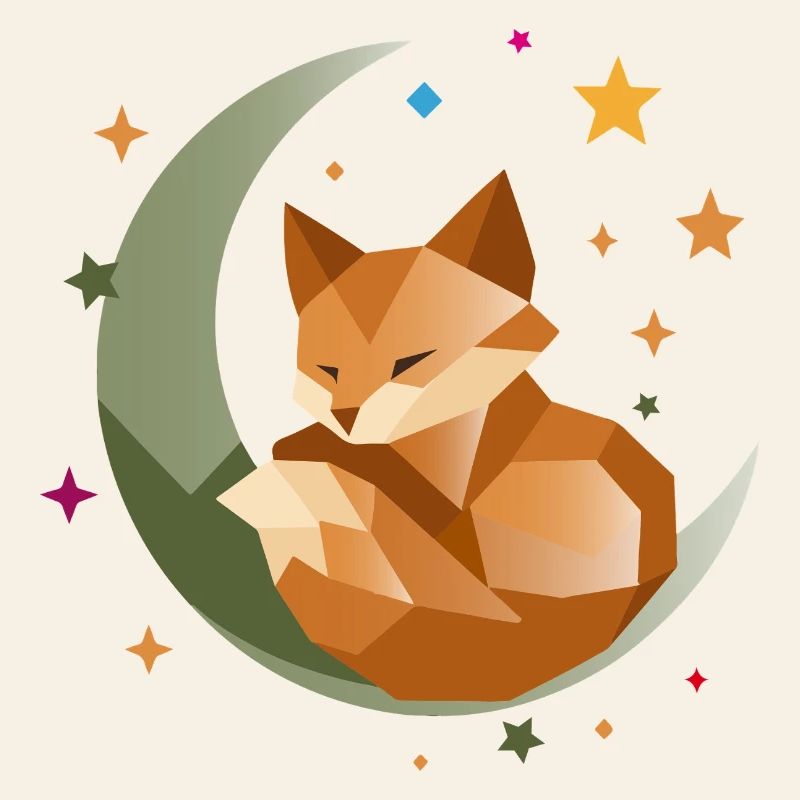 Sleeping Fox on the Moon – Geometric
