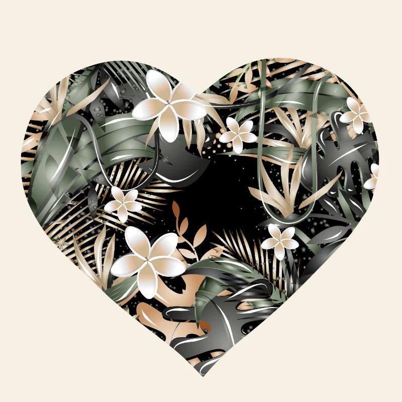 Exotic jungle heart with tropical pattern
