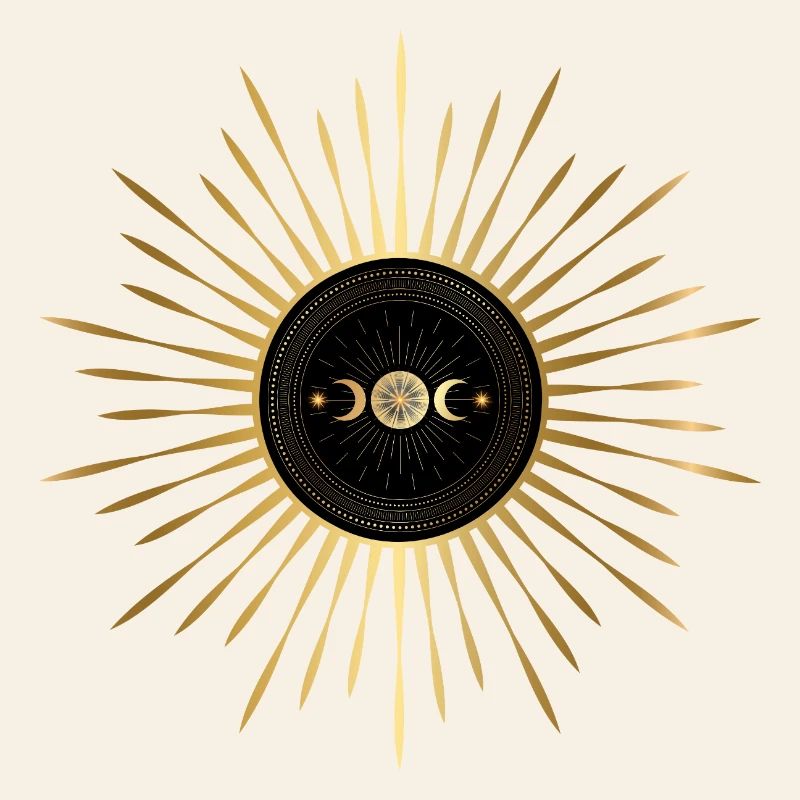 Aube dorée soleil et lune