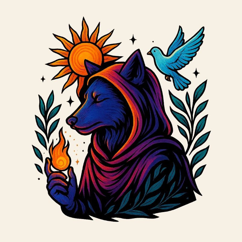 Flamme des Geistes – Kosmische Wolfskunst