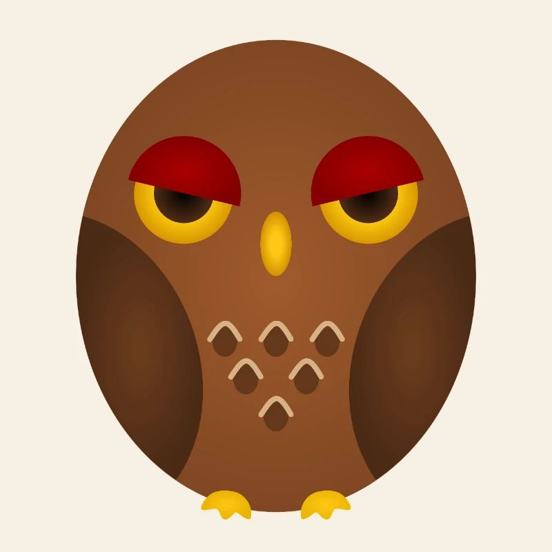 Grumpy Owl Silhouette
