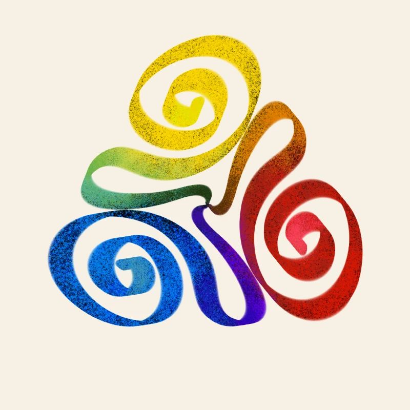 Rainbow triangle spiral