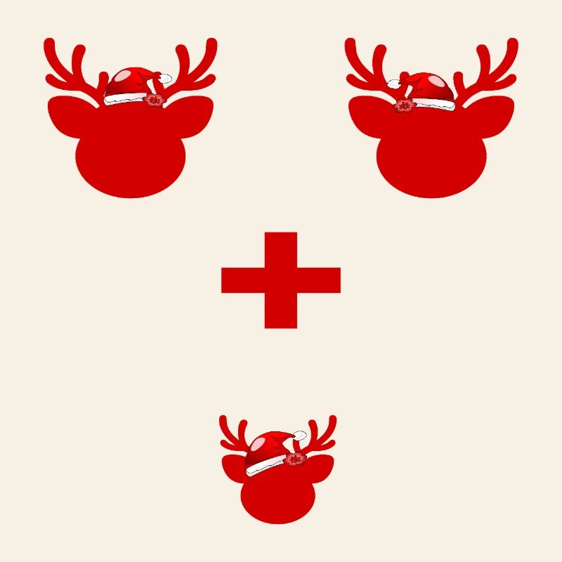 FIRST CHRISTMAS THREESOME REINDEER