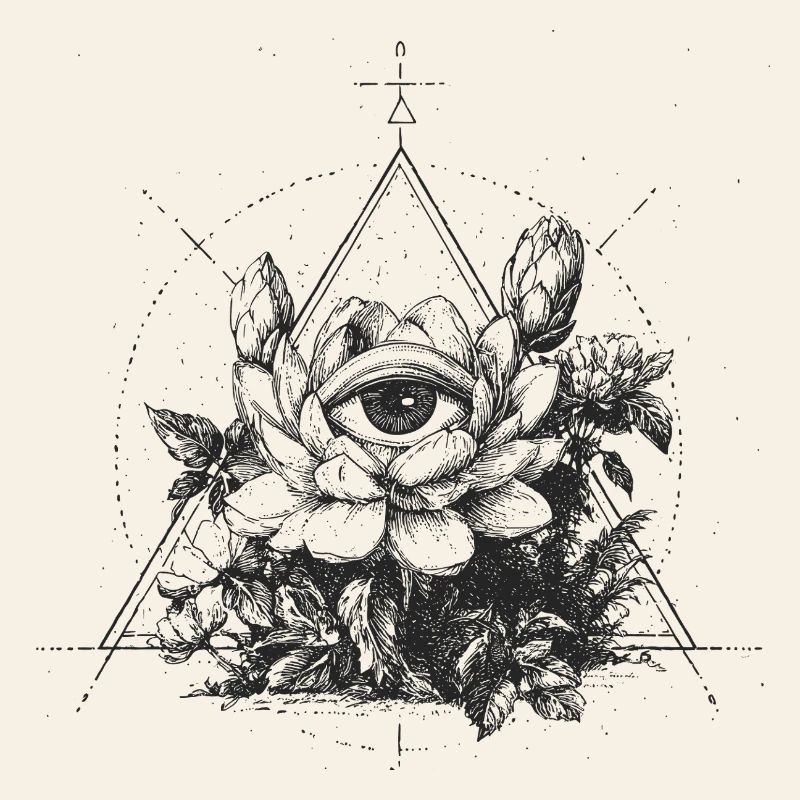 oeil dans le signe de fleur triangulaire